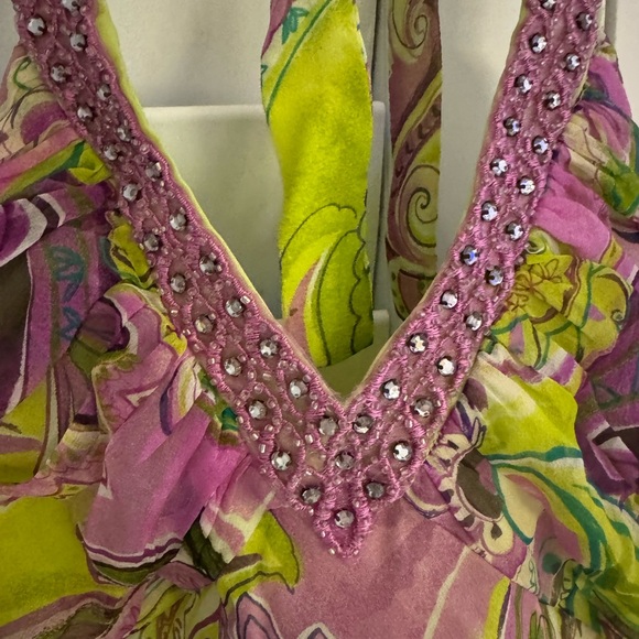 Beautiful multi-color long gown - Picture 4 of 7